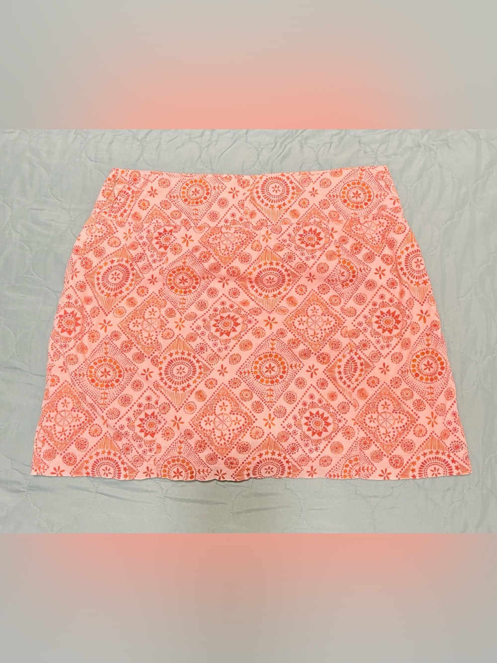 White Stag Coral Pink Stretch Cotton  Skirt with Undershorts Side Zip size 14